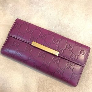 Pre Loved Purple Gucci Long Wallet